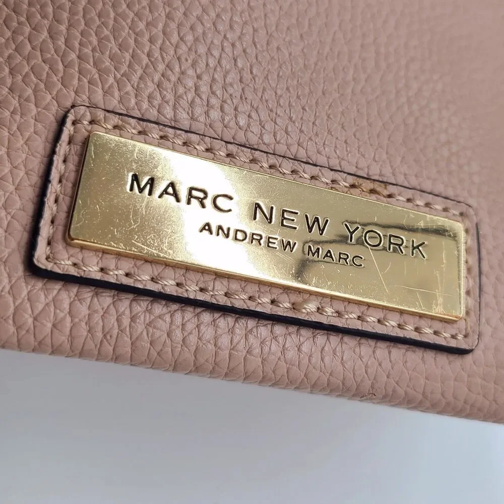 Marc New York Blush Pink Pebble Leather Two-Way Satchel Crossbody Bag VGUC